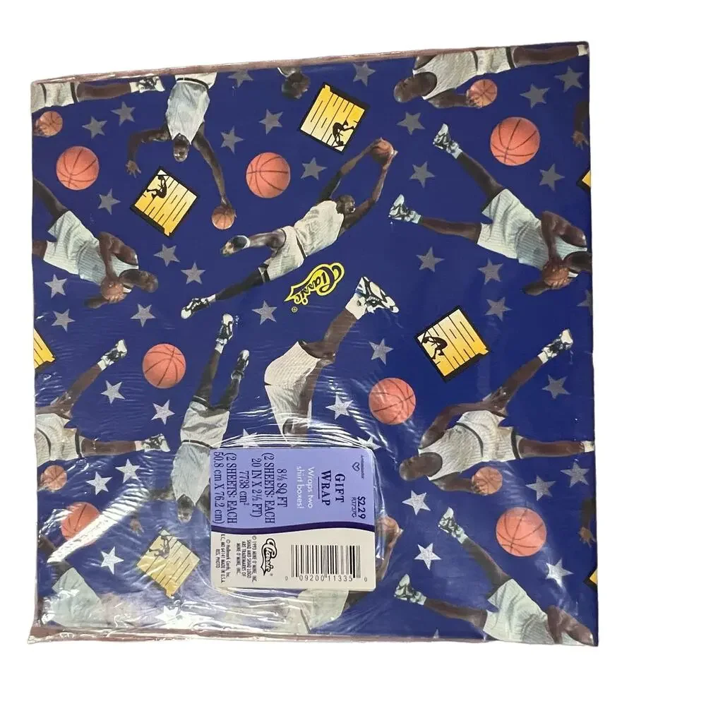 Vintage Shaquille O'Neal Shaq Wrapping Paper 1993 Hallmark 4 pks